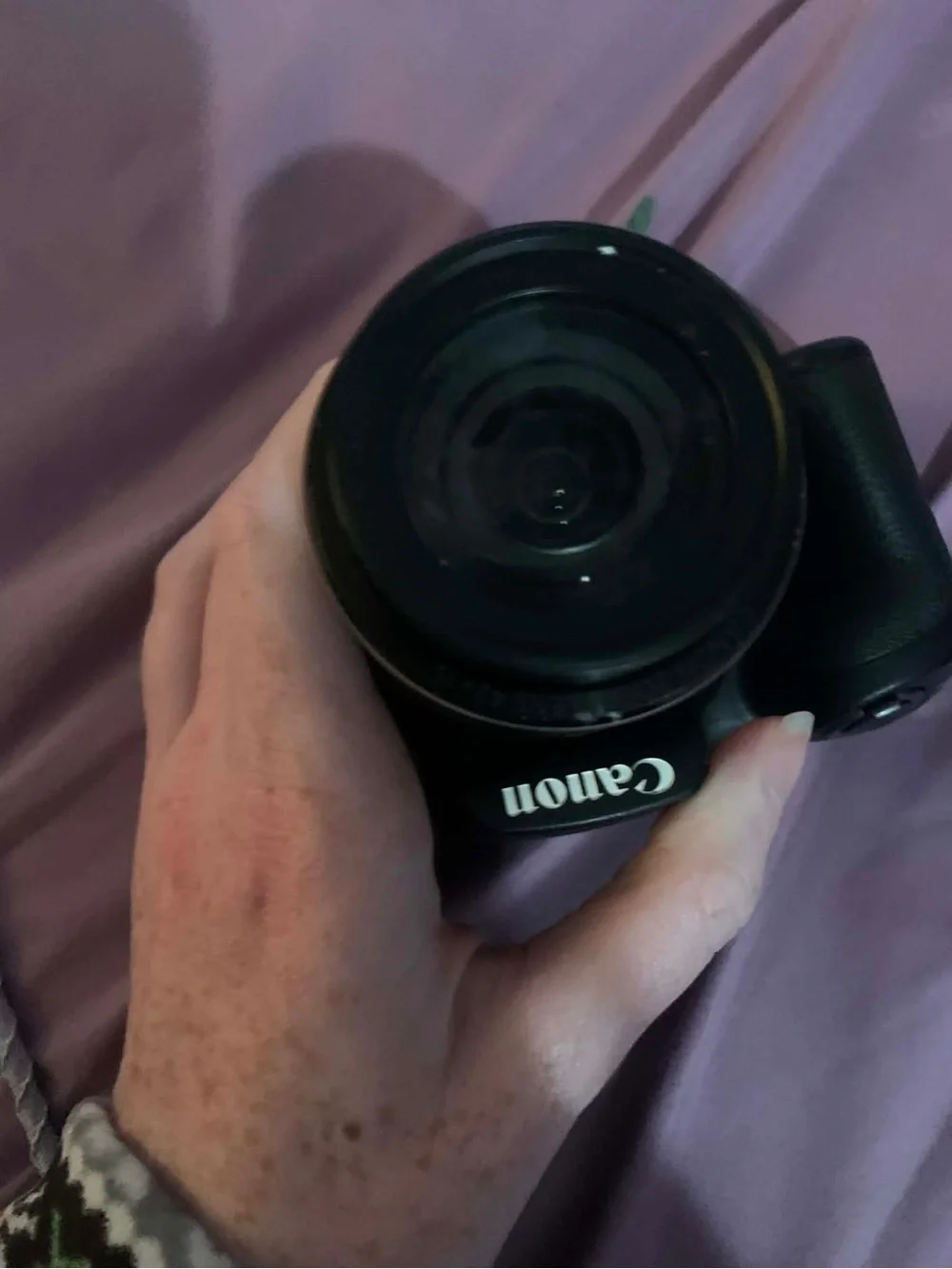 Canon Black Digital Camera with Attached Lens